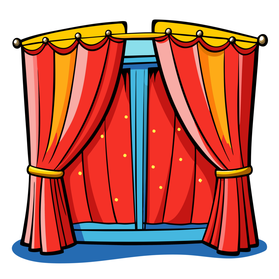 Red Curtain Cartoon Concept png