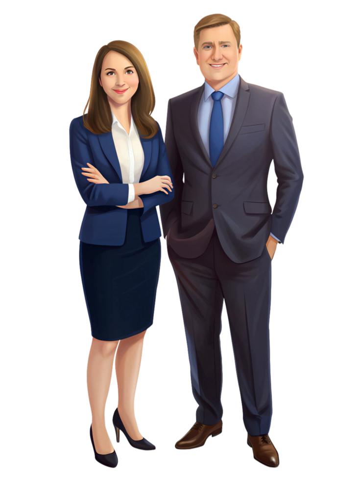 Business Men and Women Illustration Drawing png