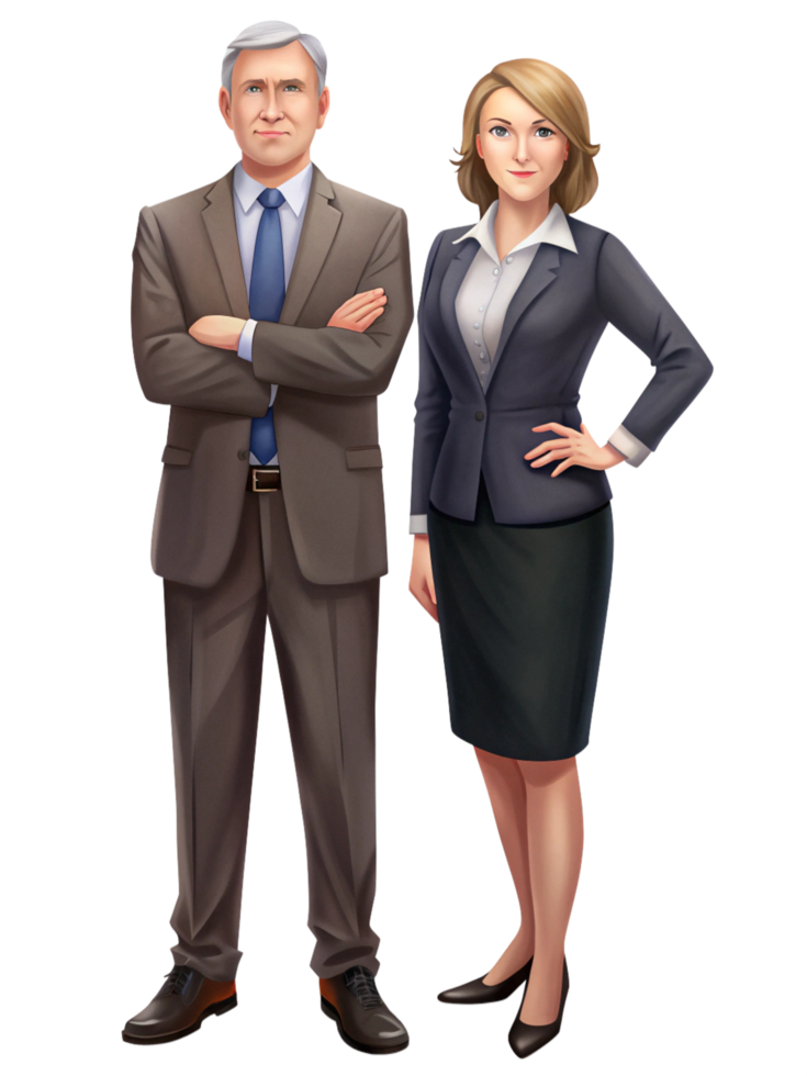 Business Men and Women Illustration Art png