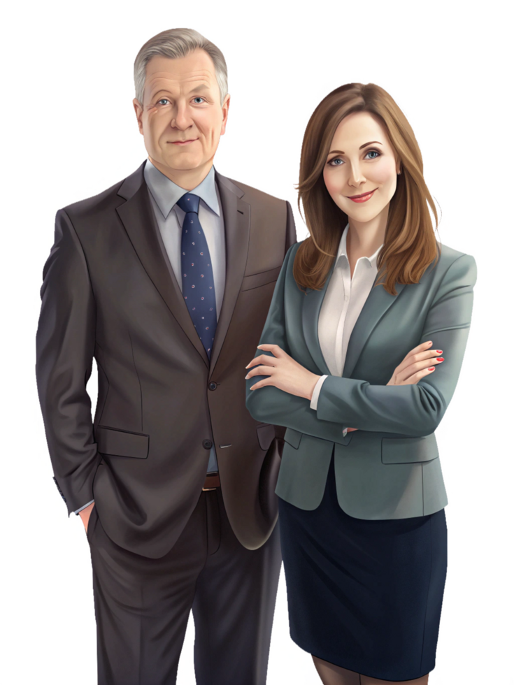 Business Men and Women Illustration Character png