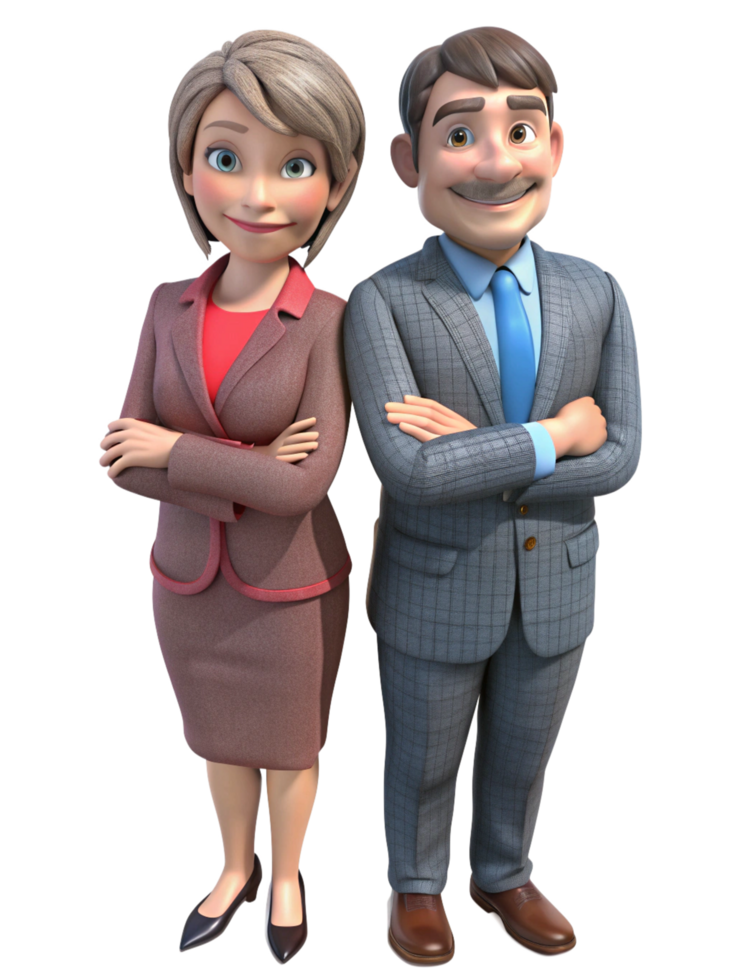 Business Men and Women 3d Character png
