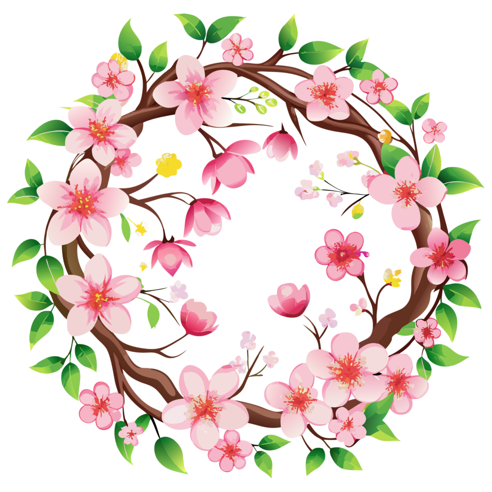 Cherry Blossom Branch Border Artwork png