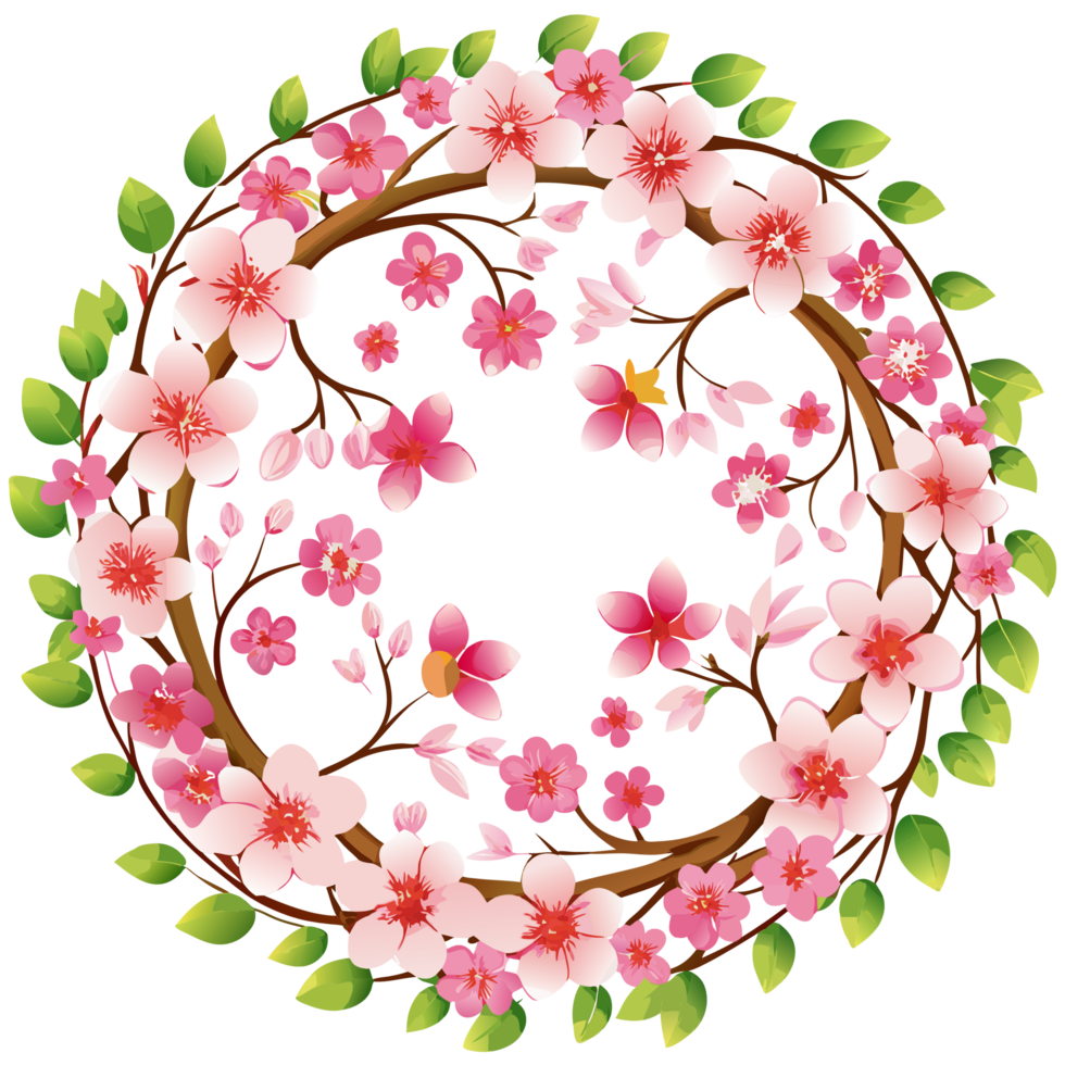 Cherry Blossom Branch Border Illustration png