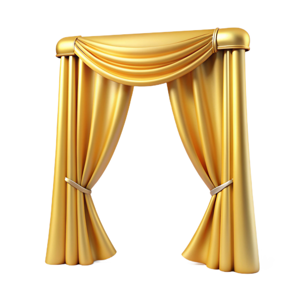Luxury Gold Curtain 3d Clip Art png