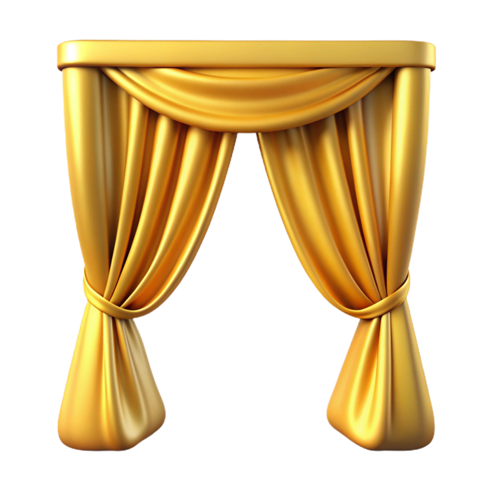 Luxury Gold Curtain 3d Asset png