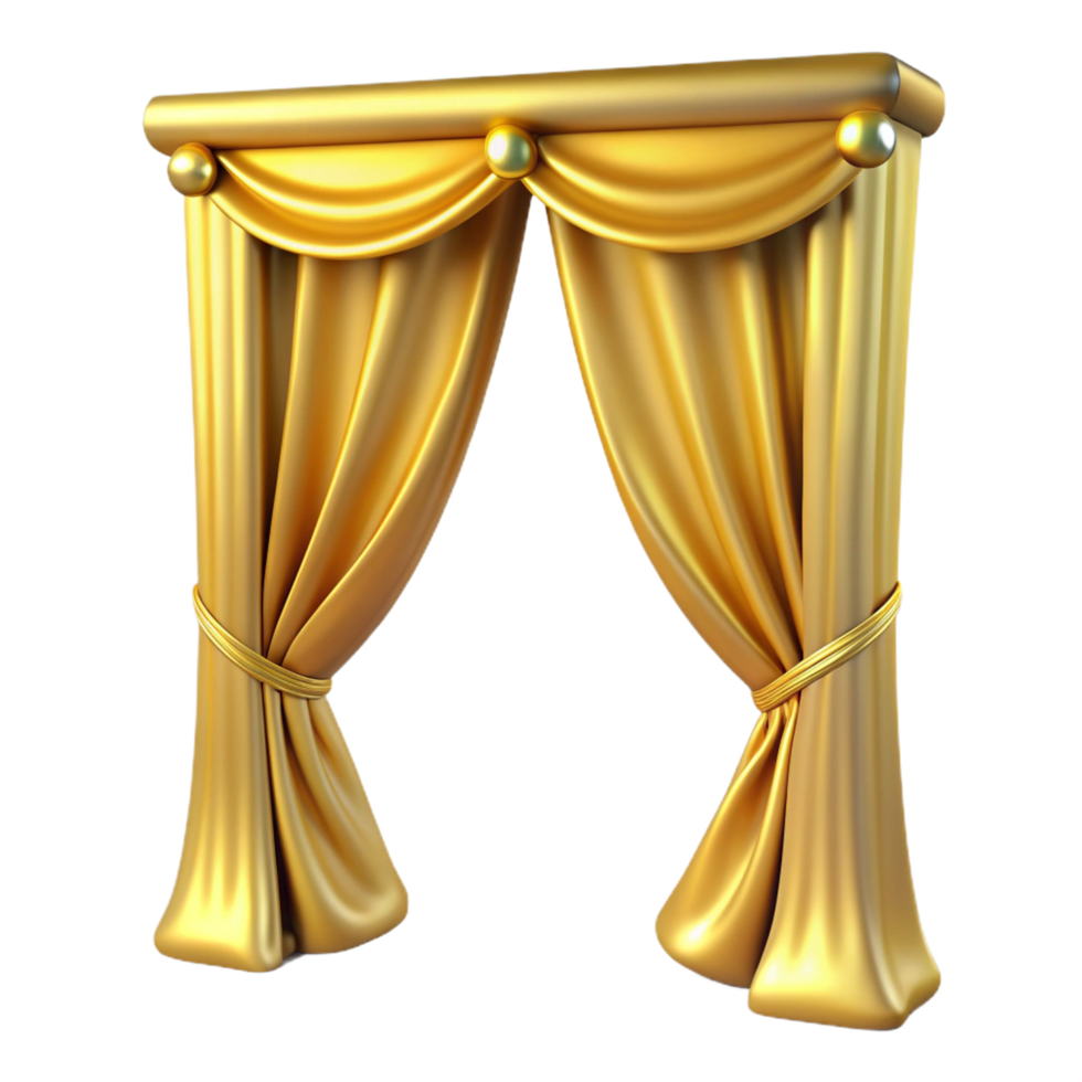 Luxury Gold Curtain 3d Graphic png