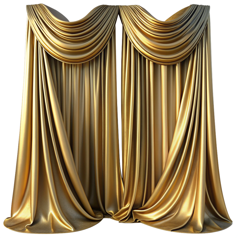 Gold Curtain 3d Render png