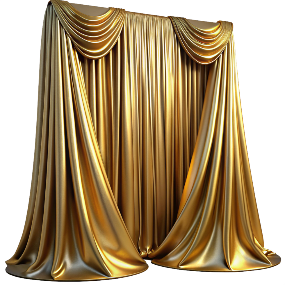 Gold Curtain 3d Illustration png