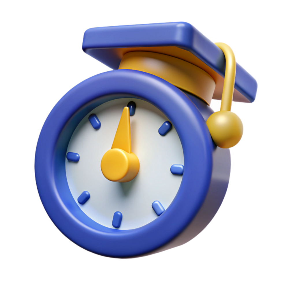 Scholar Clock 3d Concept png
