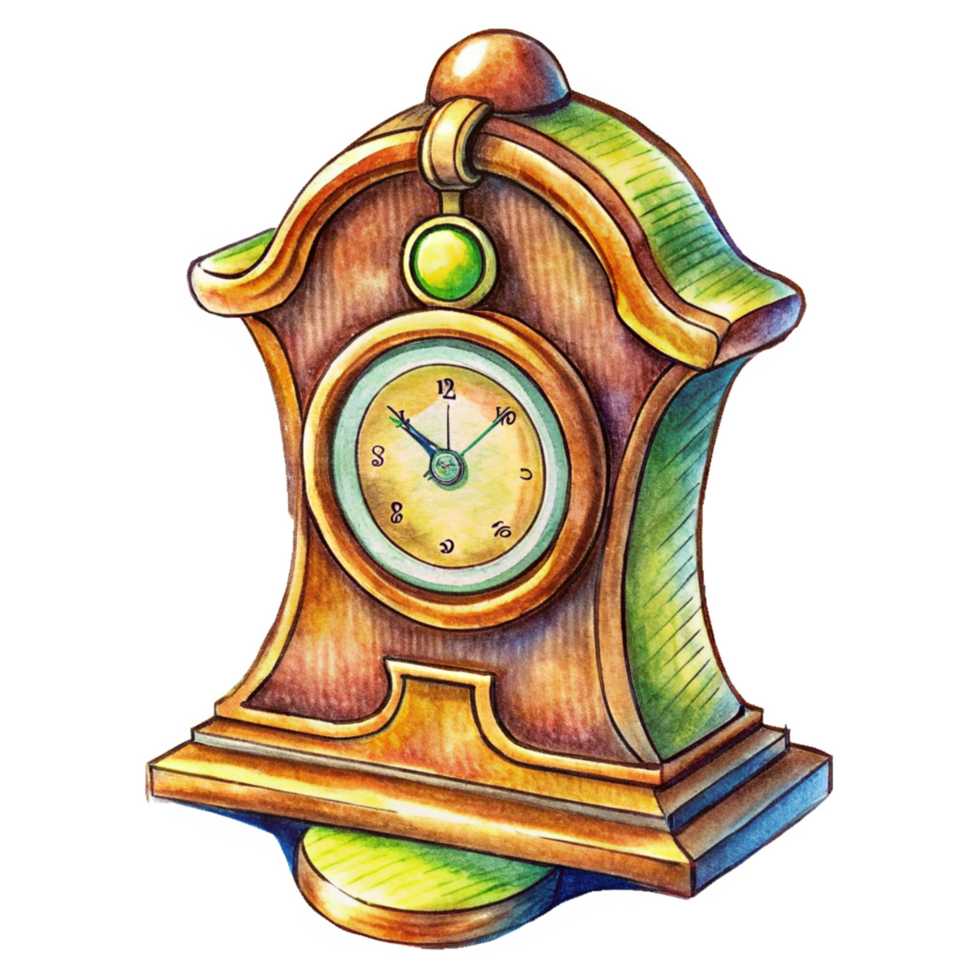 Scholar Clock Hand Drawn png