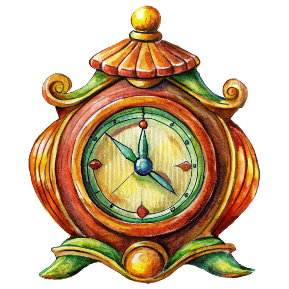 Scholar Clock Hand Drawn Clip Art png