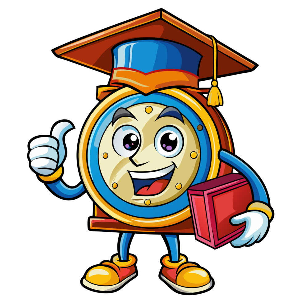 Scholar Clock Cartoon Style png