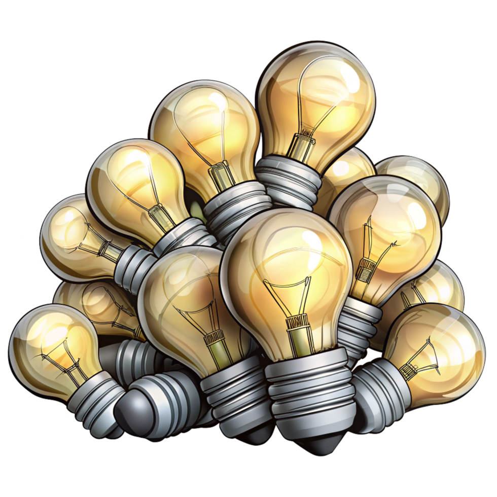 Heap of Bulb Lamp Object png