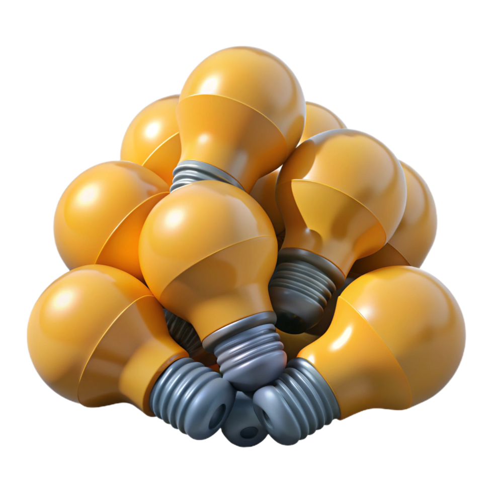 Heap of Bulb Lamp 3d Render png