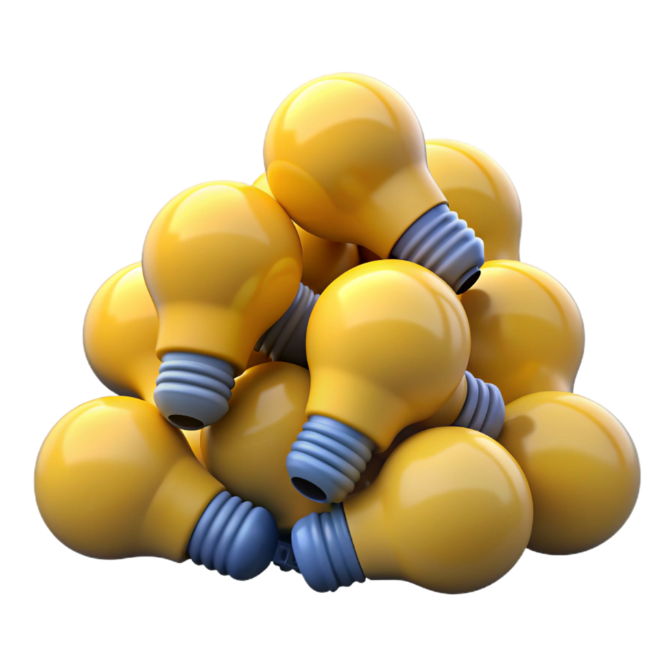 Heap of Bulb Lamp 3d Design png