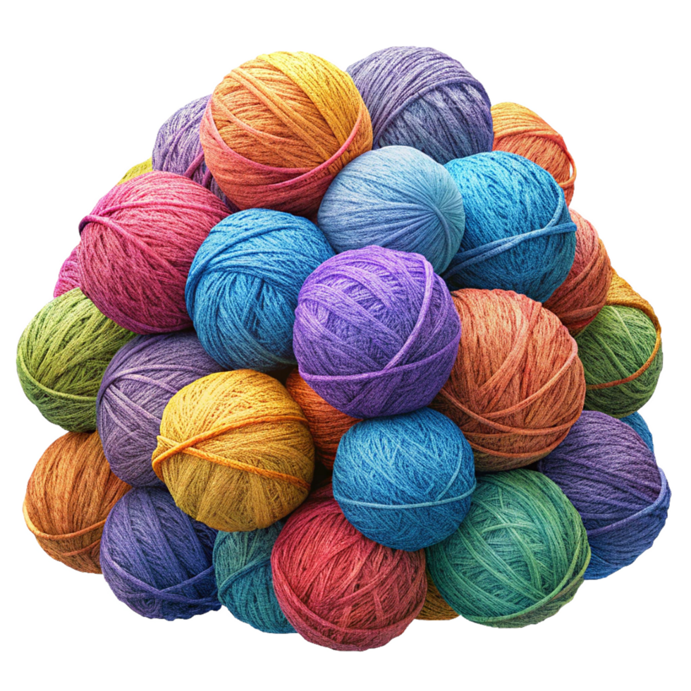 Heap of Yarn Balls Render png