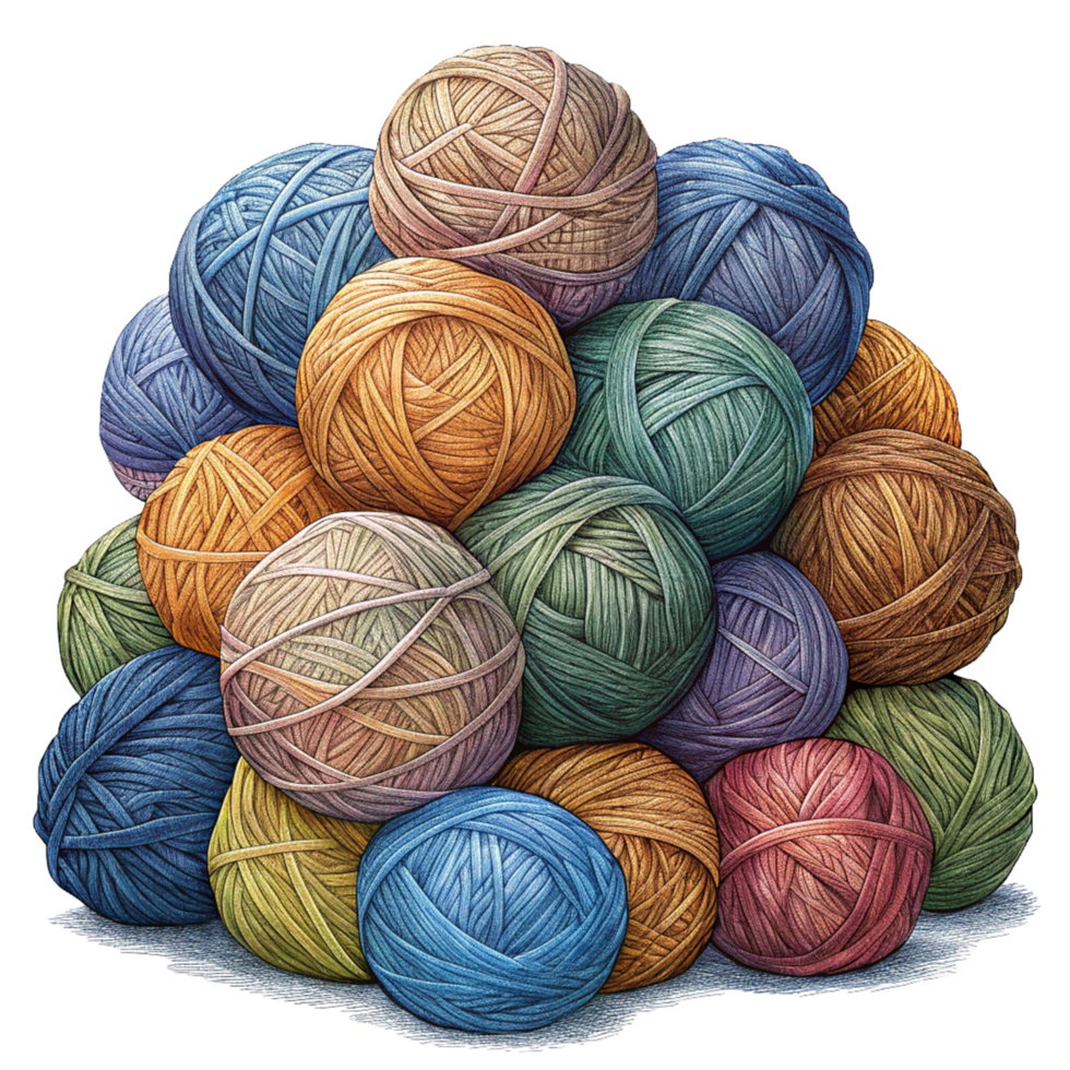 Heap of Yarn Balls Art png