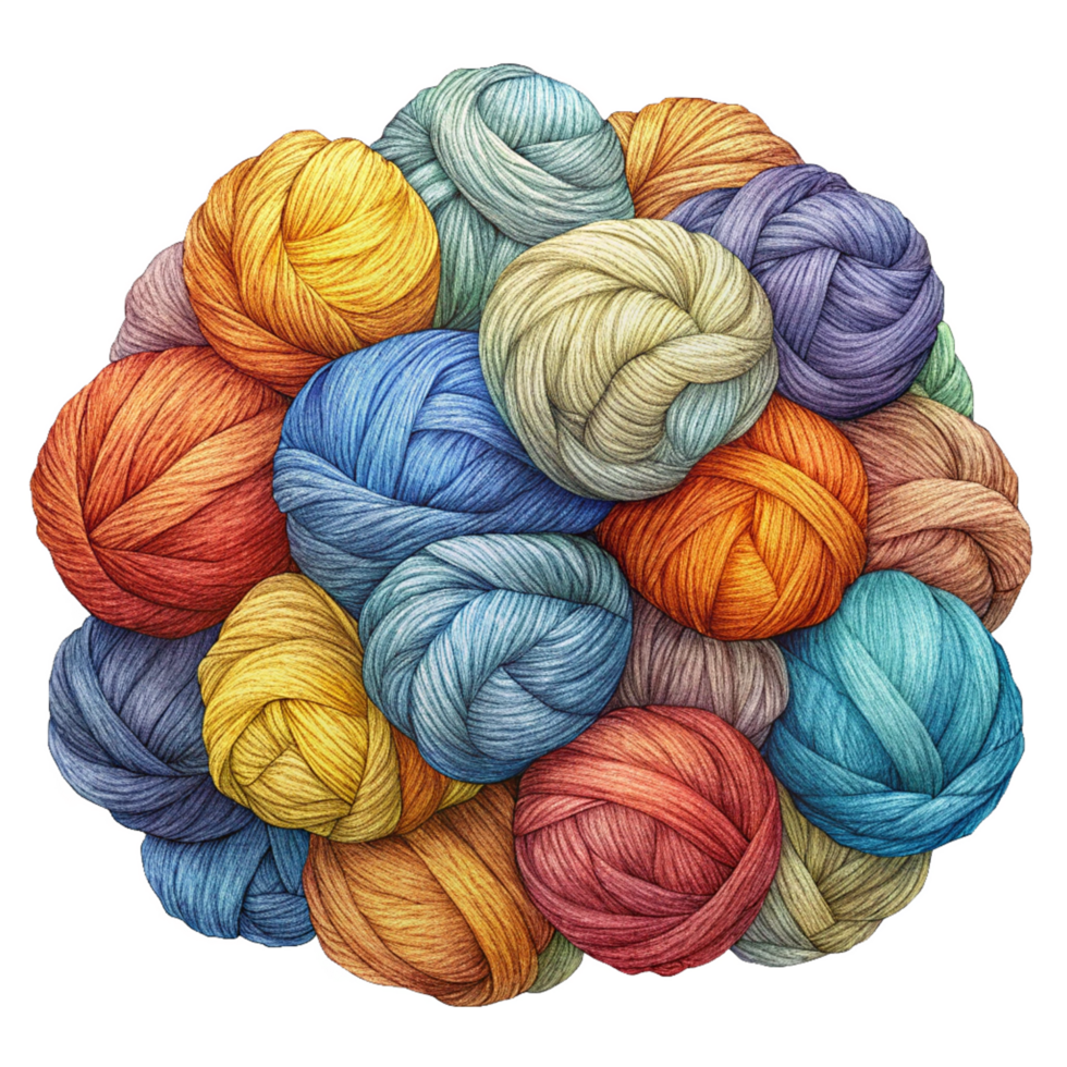 Heap of Yarn Balls Illustration png