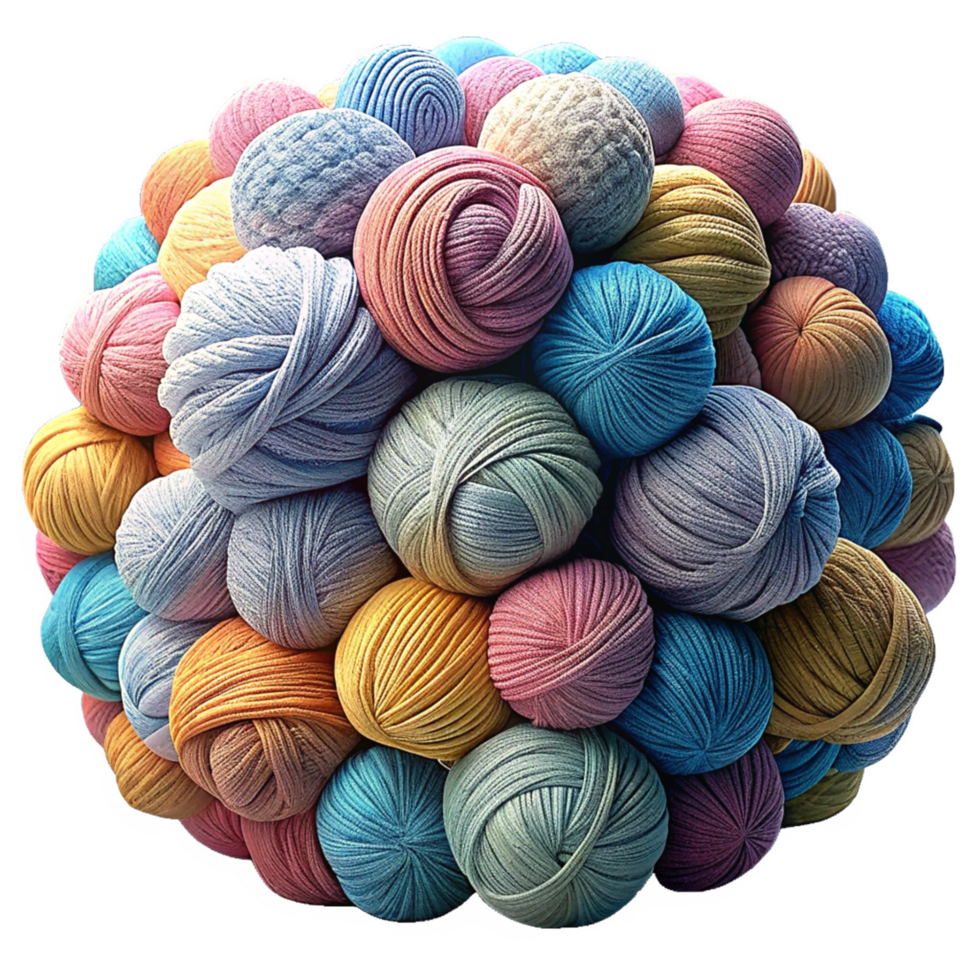 Heap of Yarns Balls 3d Concept png