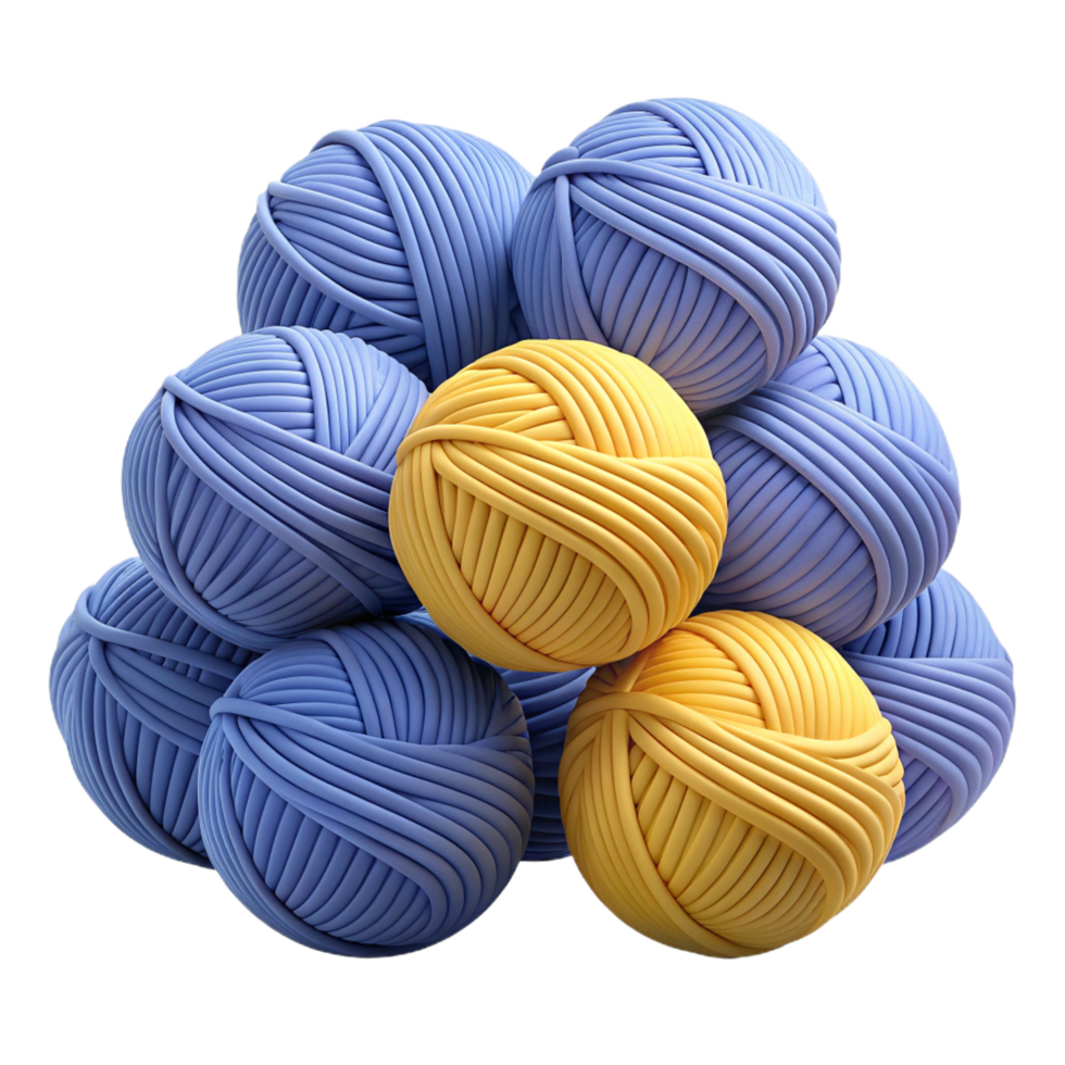Heap of Yarn Balls 3d Style png