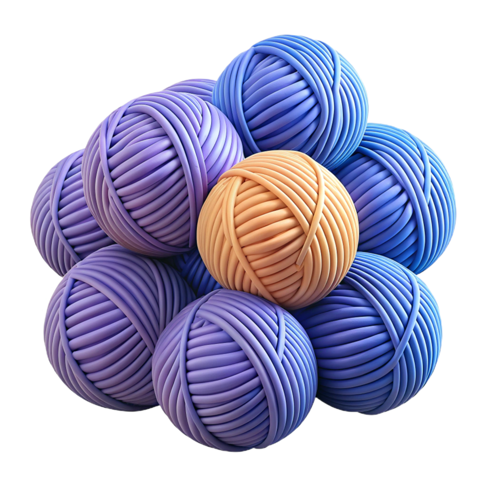 Heap of Yarn Balls 3d Design png