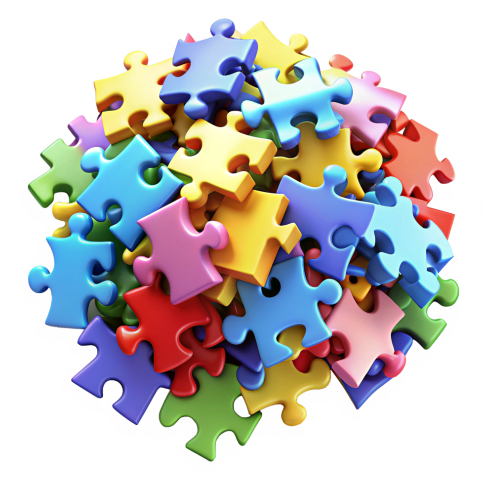 Heap of Puzzle Pieces Photo Object png