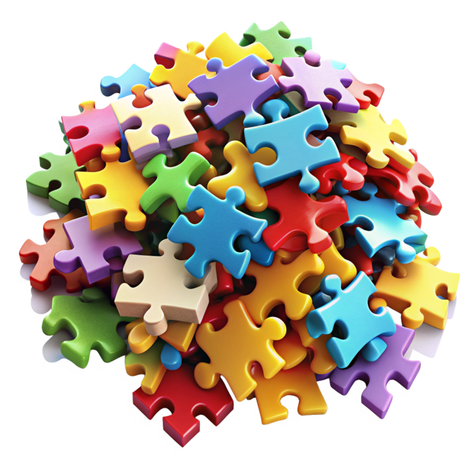 Heap of Puzzle Pieces Photo Graphic png