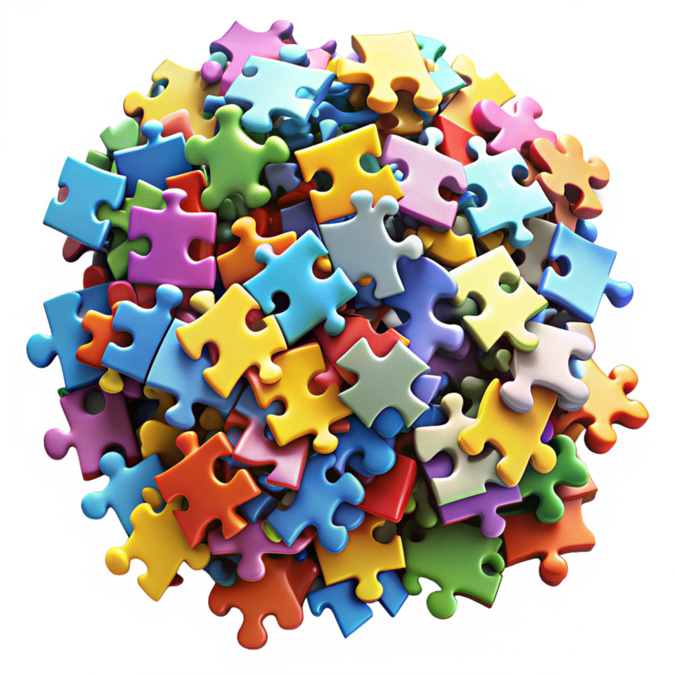 Heap of Puzzle Pieces Photo Design png