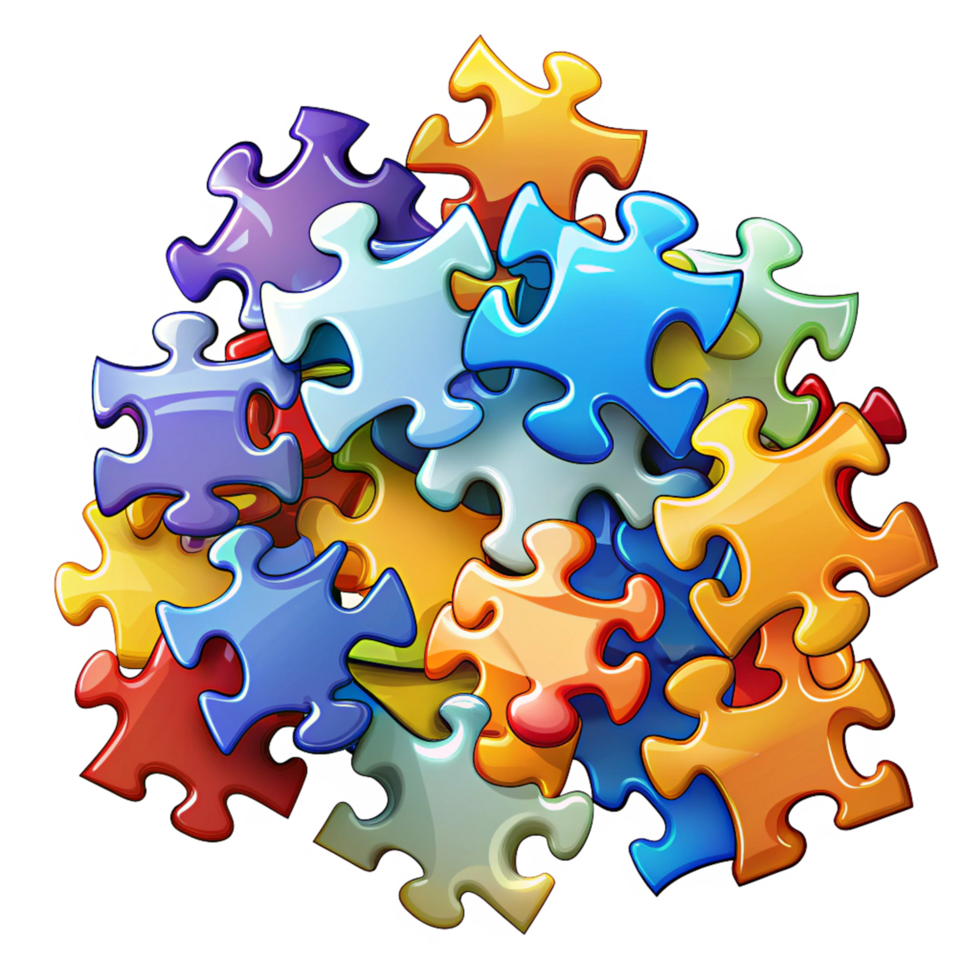 Heap of Puzzle Pieces Design png