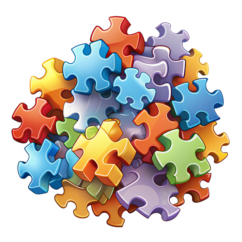 Heap of Puzzle Pieces Illustration png