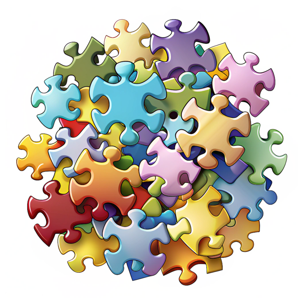 Heap of Puzzle Pieces Image png
