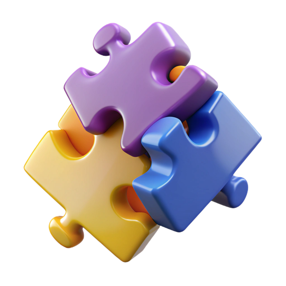 Heap of Puzzle Pieces 3D Asset png