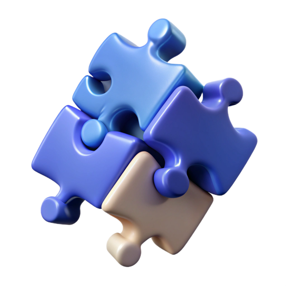 Heap of Puzzle Pieces 3D Render png