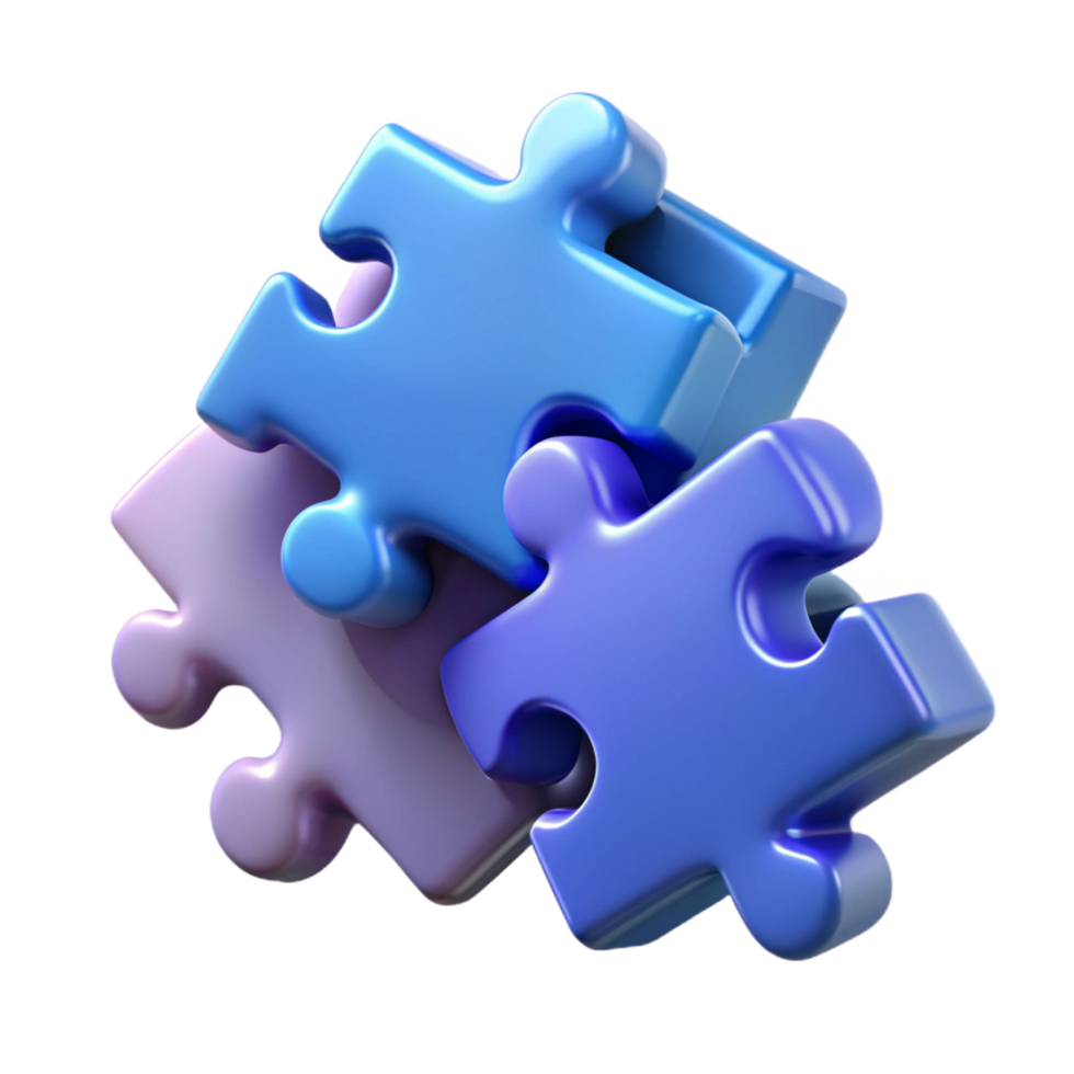 Heap of Puzzle Pieces 3D Style png