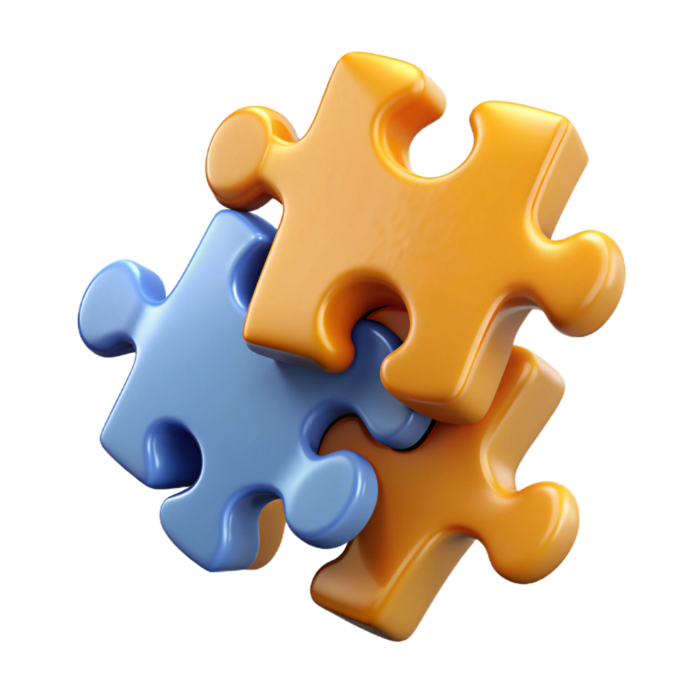 Heap of Puzzle Pieces 3D Design png