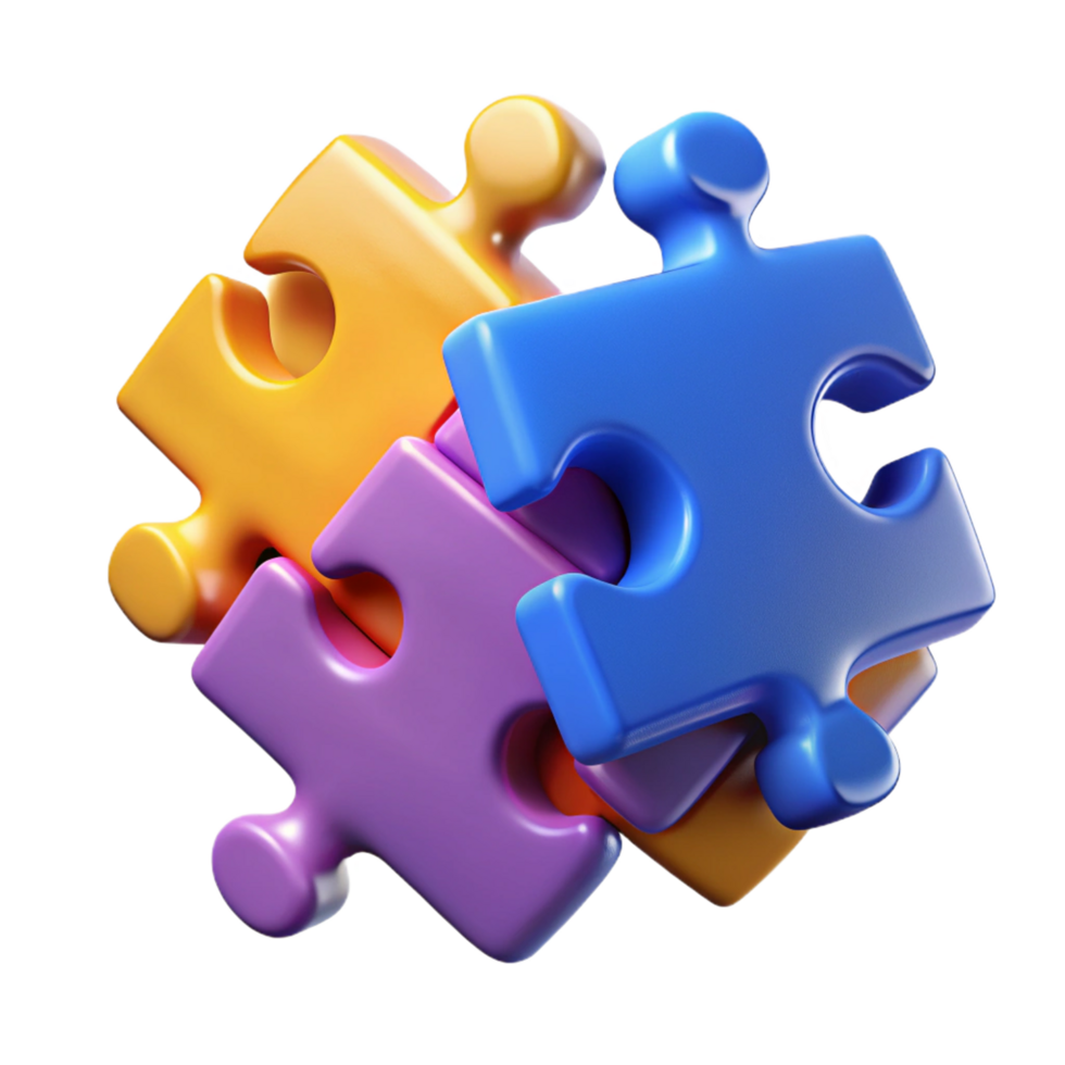 Heap of Puzzle Pieces 3D Image png