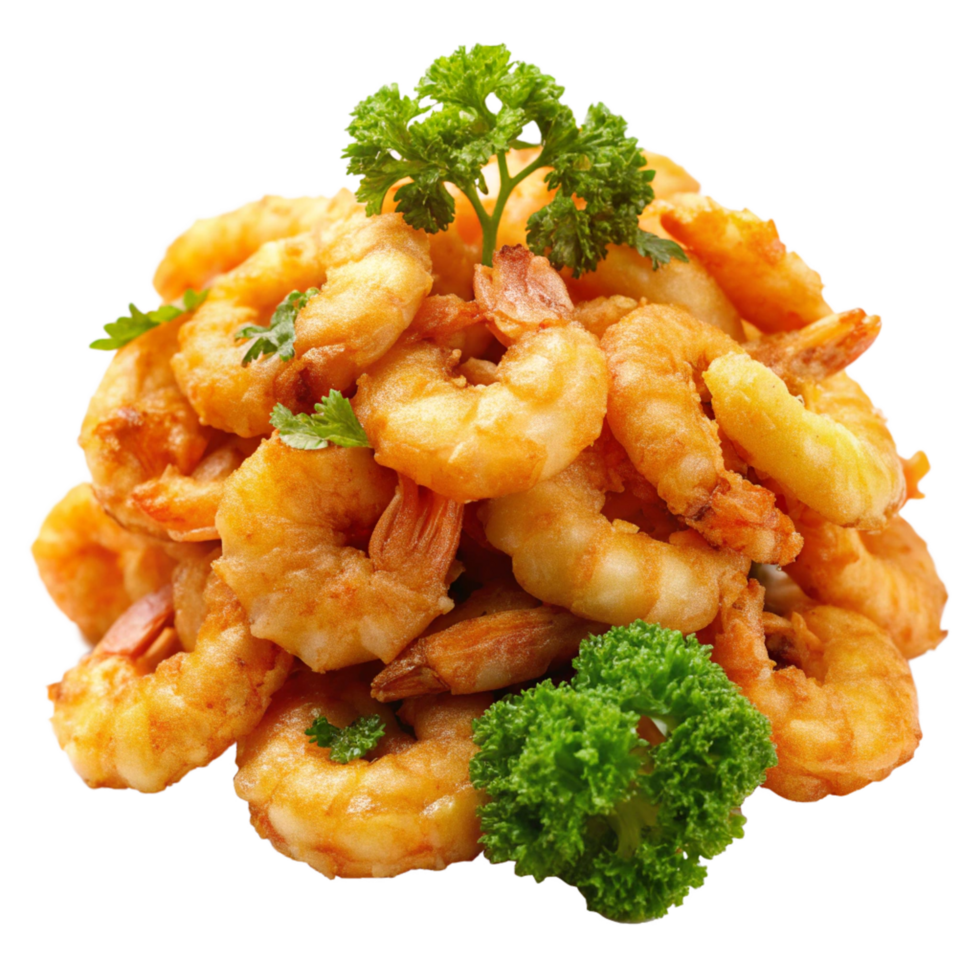 Heap of Fried Shrimps Render png