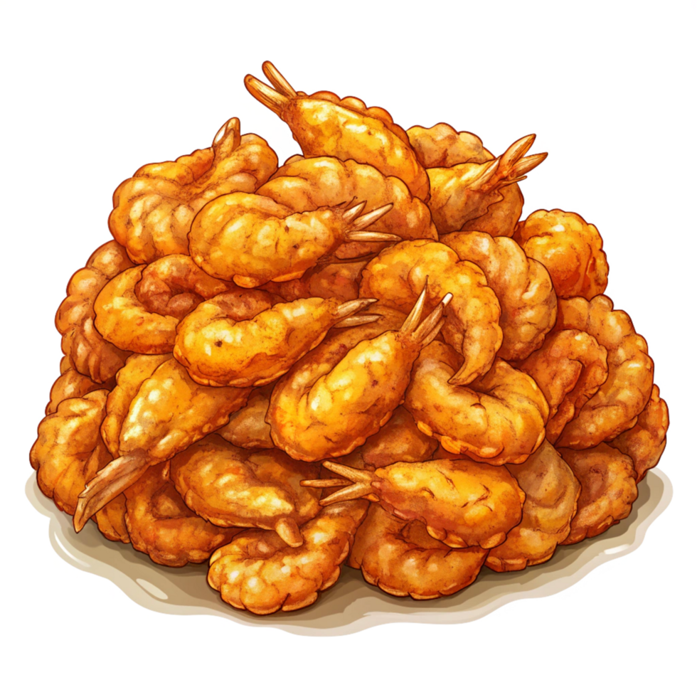 Heap of Fried Shrimps Illustration Artwork png