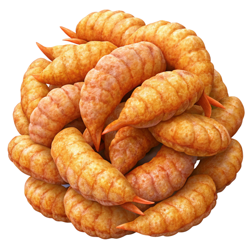 Heap of Fried Shrimps 3d Asset png