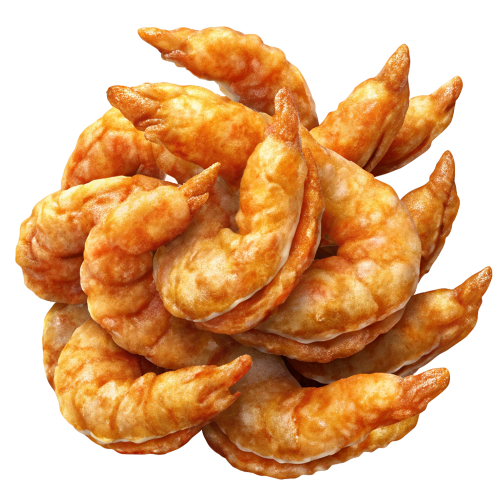 Heap of Fried Shrimps 3d Graphic png