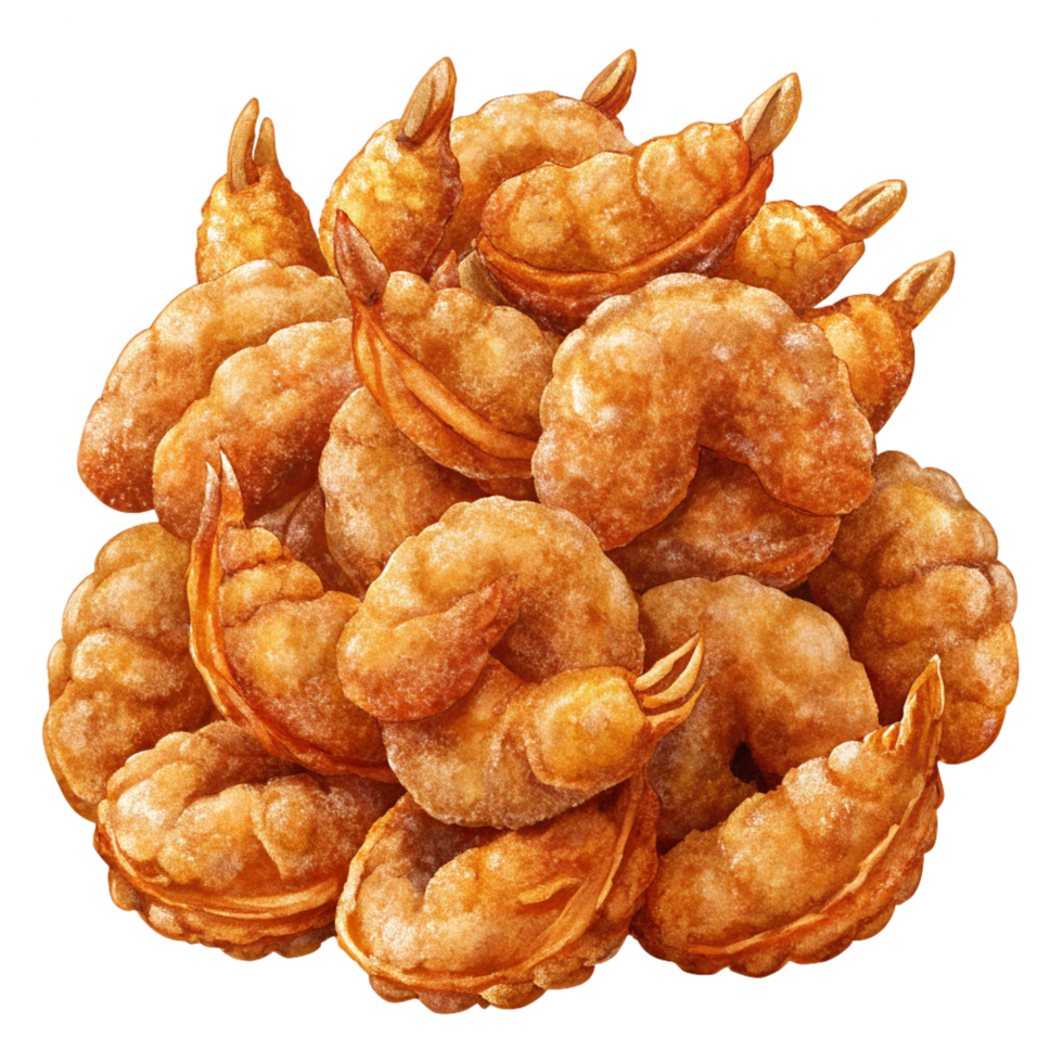 Heap of Fried Shrimps 3d Artwork png