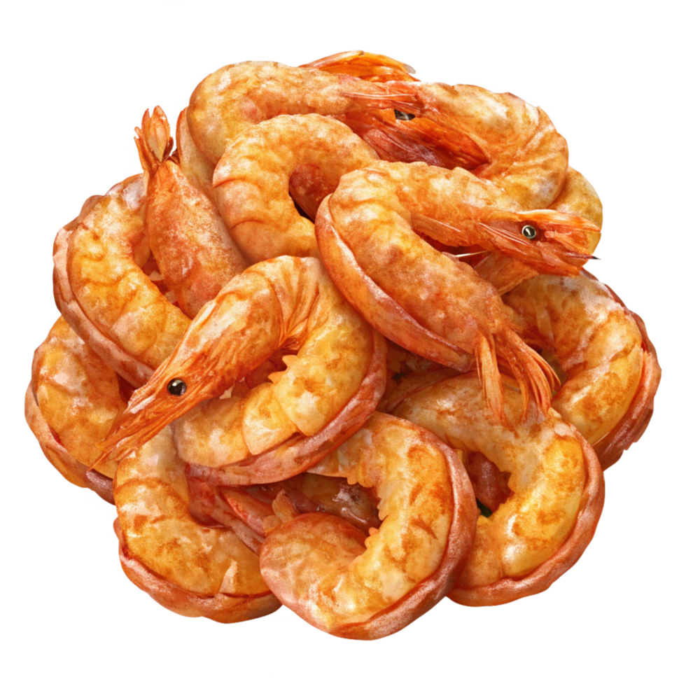 Heap of Fried Shrimps 3d Image png