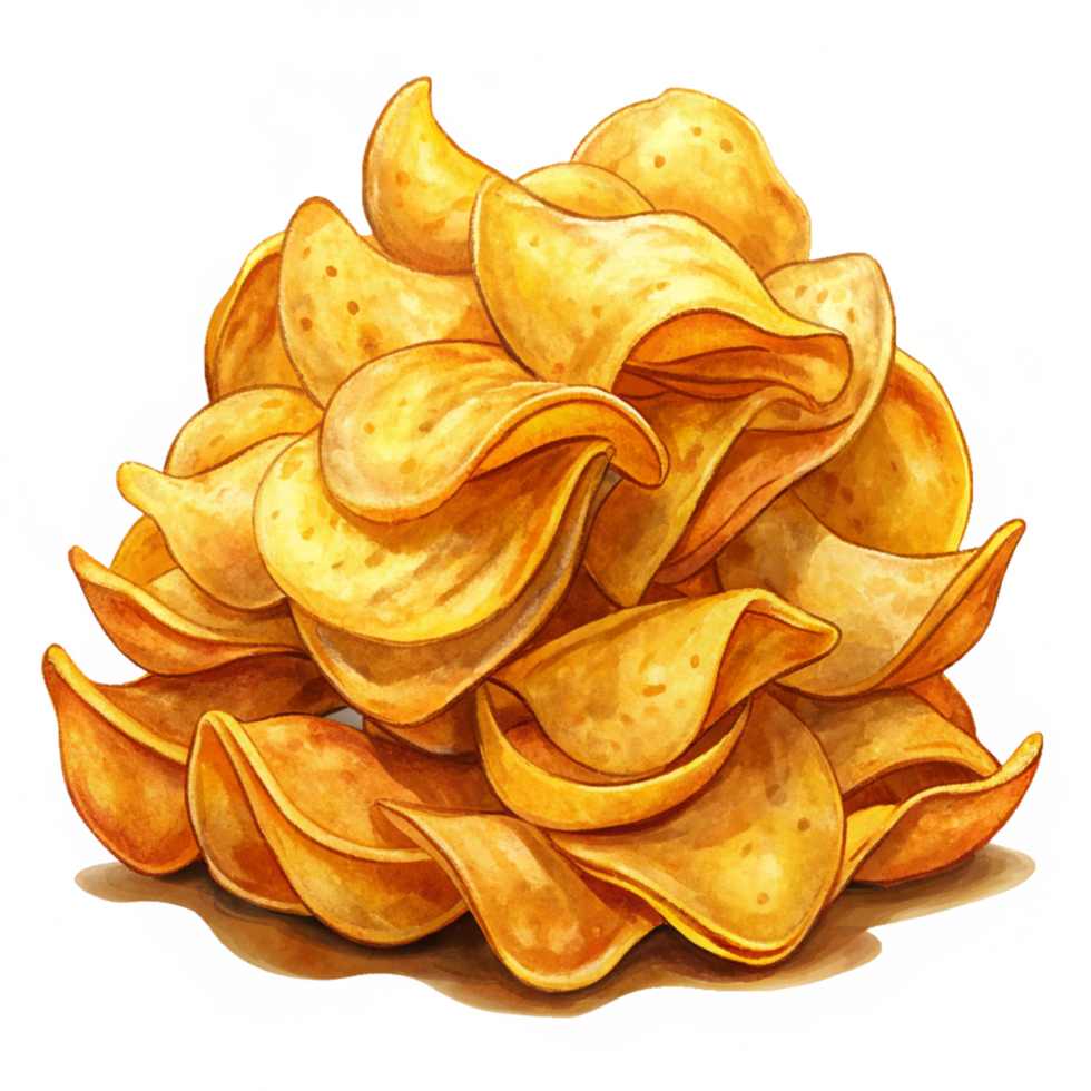 Heap of Potato Chips Artwork Design png