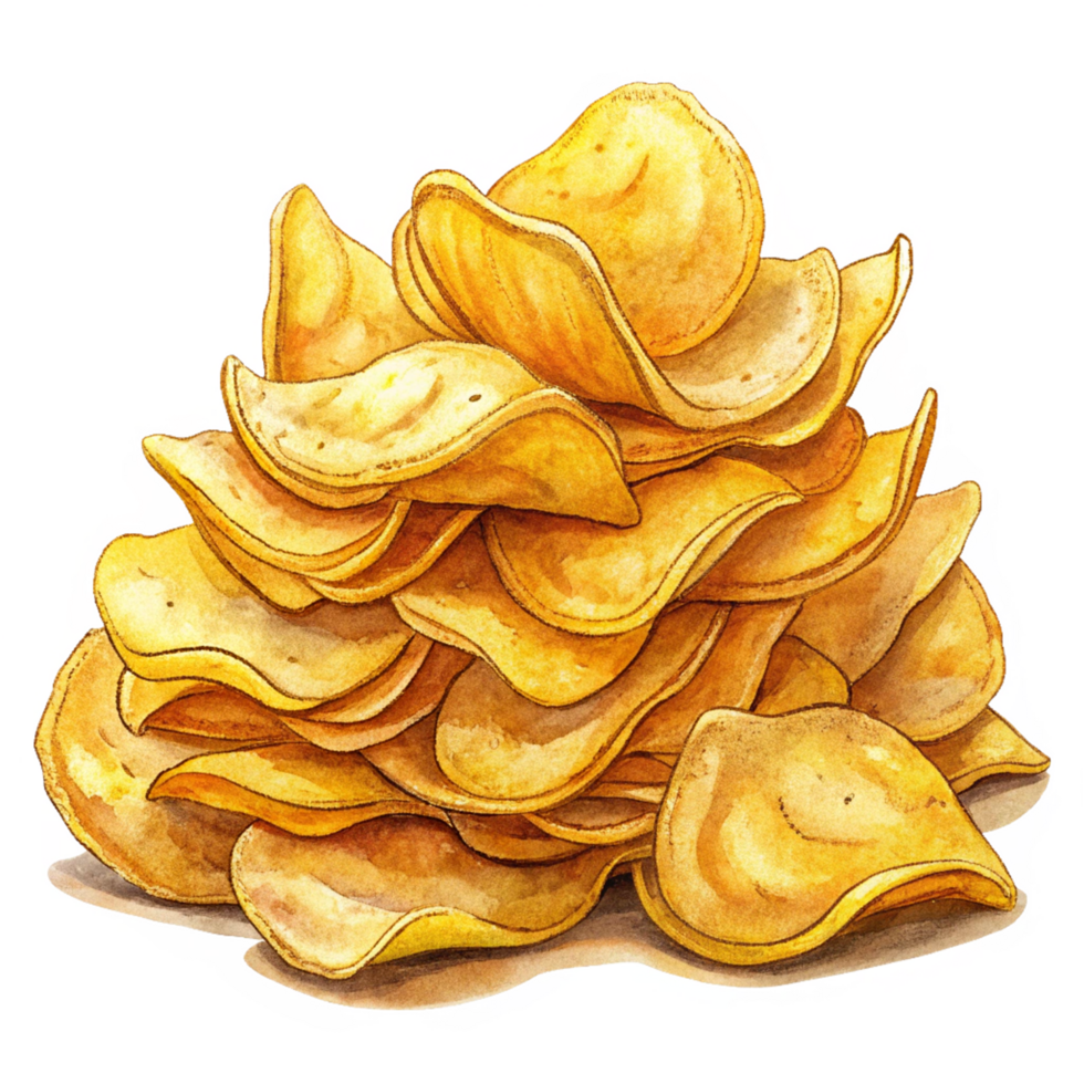 Heap of Potato Chips Artwork Graphic png