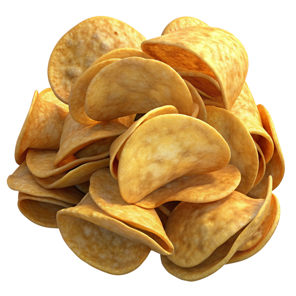 Heap of Potato Chips Snack 3d Style png