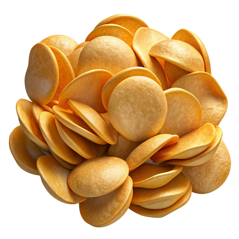 Heap of Potato Chips Snack 3d Design png