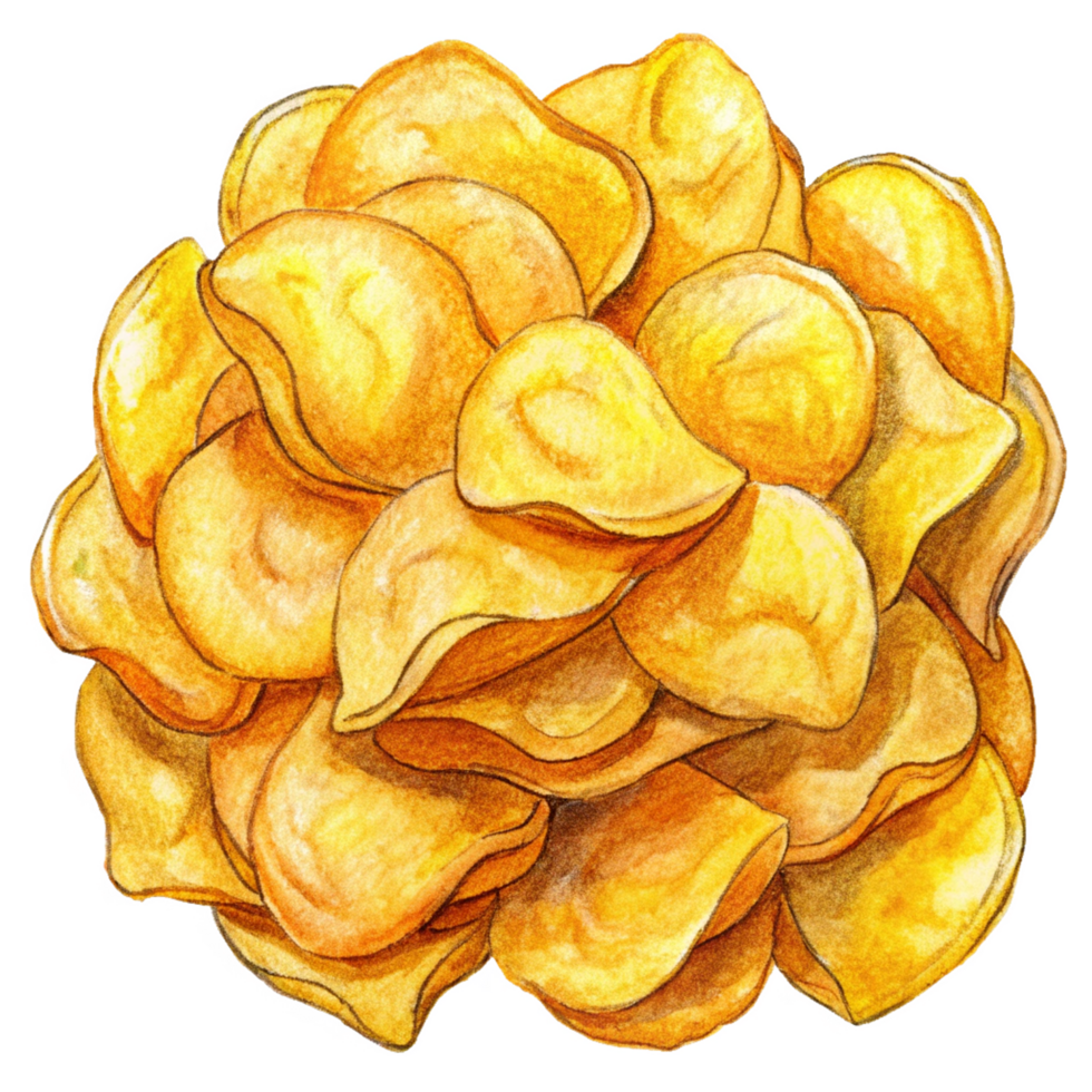 Heap of Potato Chips Hand Drawn Clip png