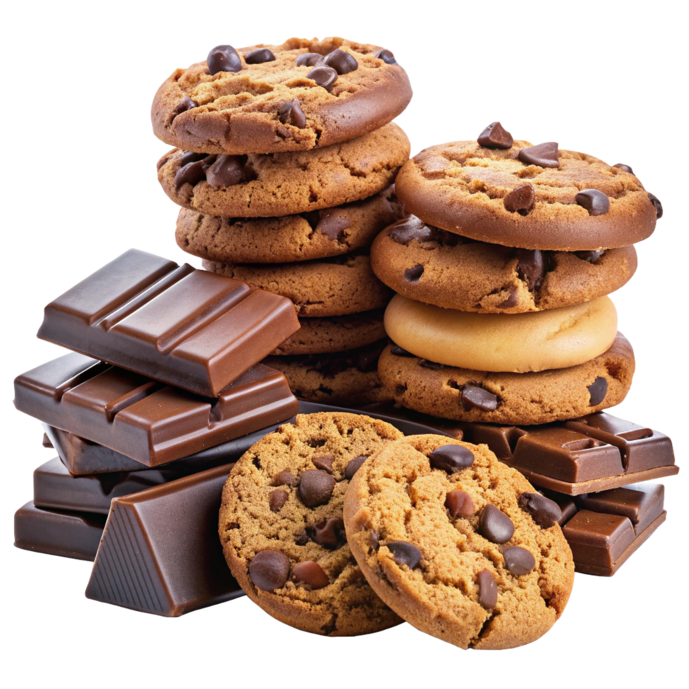 Heap of Cookies and Chocolate Realistic Asset png