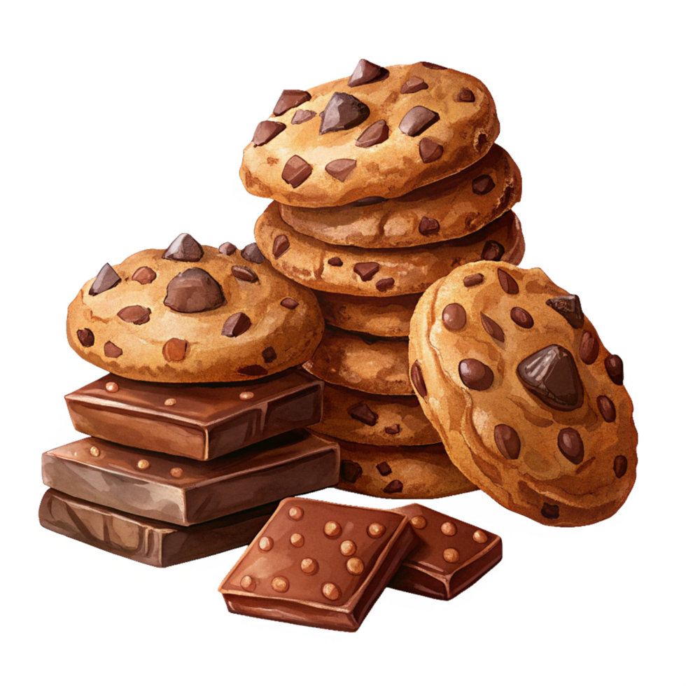 Heap of Cookies and Chocolate Art png