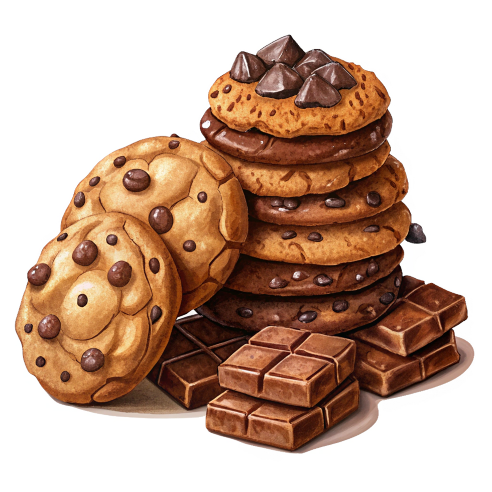 Heap of Cookies and Chocolate Clip png
